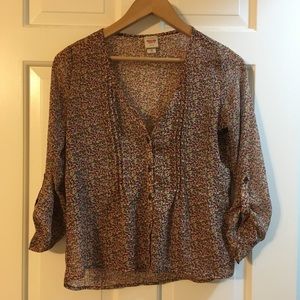 Fall colored sheer blouse